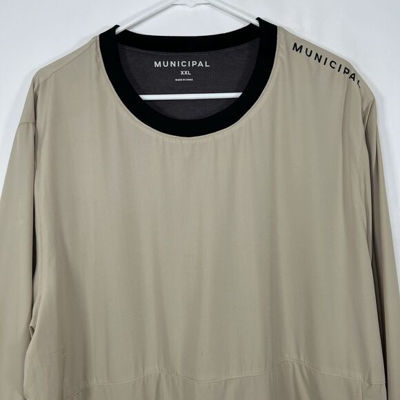 Municipal Sport Utility Gear Pullover Windbreaker Jacket Mens XXL 2XL Beige EUC - Picture 2 of 13